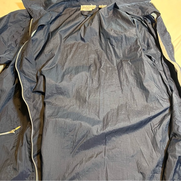 Vintage Diane Von Furstenberg Navy Long Raincoat Jacket Coat w/ Belt Size Large - Picture 9 of 12